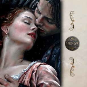 Romantic Lovers Red Gown Decoupage Tissue Paper