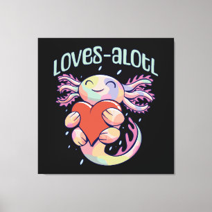 Romantic Loves - happy axolotl Canvas Print