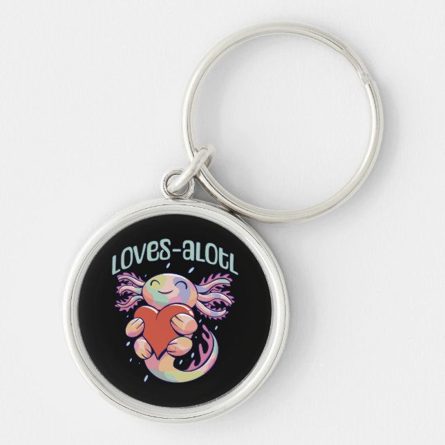 Romantic Loves - happy axolotl Key Ring (Front)