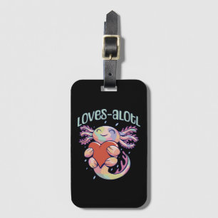 Romantic Loves - happy axolotl Luggage Tag