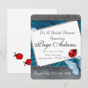 Romantic luck ladybug Bridal Shower Destiny Invitation