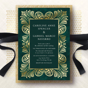 Romantic Luxurious Baroque Wedding Foil Invitation
