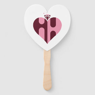 Romantic Luxury HH Monogram Wedding Hand Fan