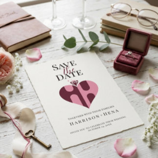 Romantic Luxury HH Monogram Wedding Save The Date