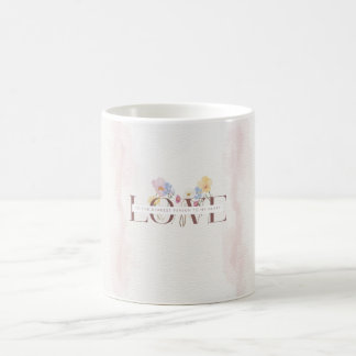 Romantic Luxury Mug– Pastel Flowers LOVE Coffee Mug