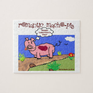 "Romantic Macho Pig" Puzzle by Blue Beach Song