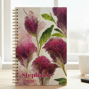 Romantic Magenta Watercolor Bloom Planner