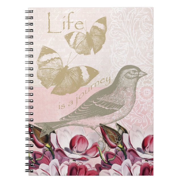 Romantic Magnolias Spiral Notebook (Front)