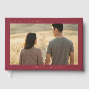 Romantic Maroon Photo Guest Book