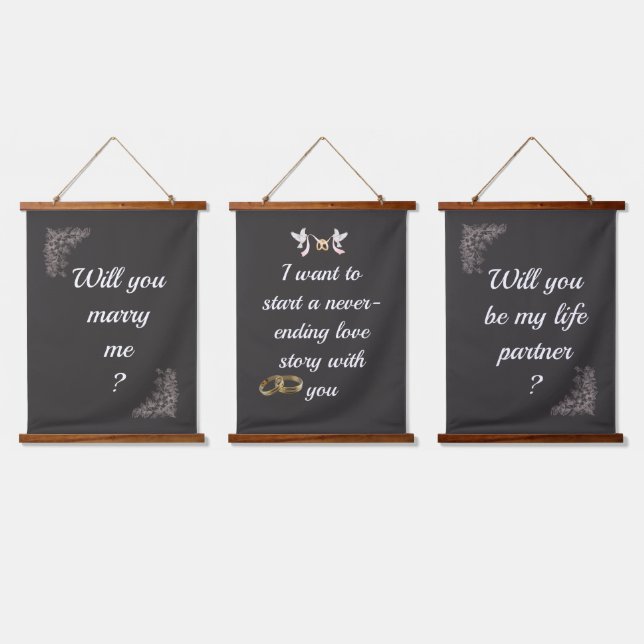 Romantic Marriage Proposal Art Posters Hanging Tapestry (Triple)
