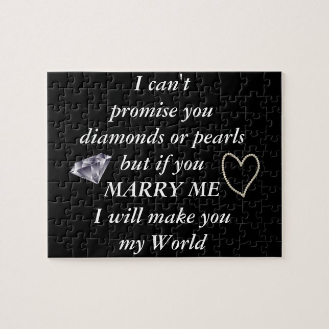 Romantic Marry Me Poem Jigsaw Puzzle (Horizontal)