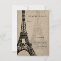 Romantic Mason Jar Shadows Damask Wedding RSVP
