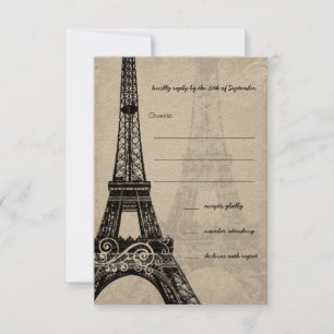 Romantic Mason Jar Shadows Damask Wedding RSVP Card