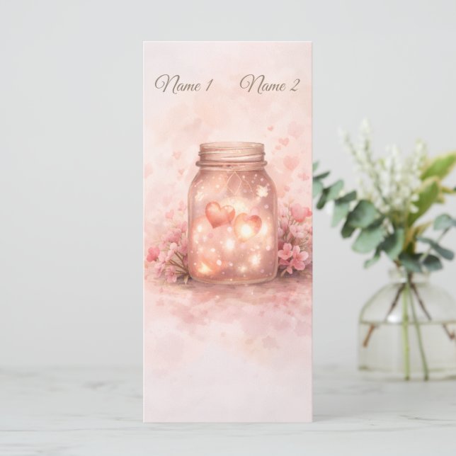 Romantic Mason Jar Wedding Program Programme (Standing Front)