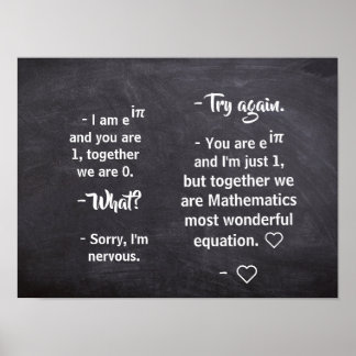 Romantic Math Dialogue - Euler's Identity Poster