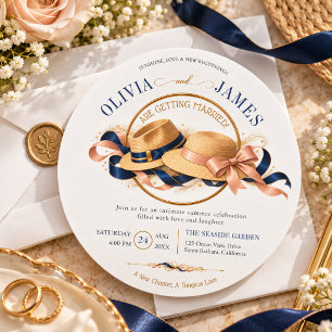 Romantic Mature Couple Summer Destination Wedding Invitation