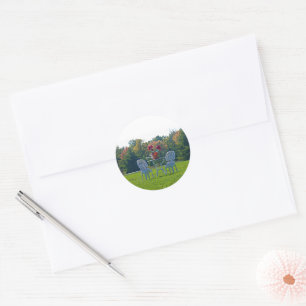 Romantic Meadow of Love Garden Table Flowers Classic Round Sticker