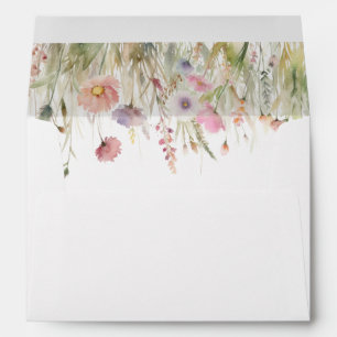 Romantic Meadow Wildflower Wedding Blooms Envelope