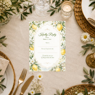 Romantic Mediterranean Wedding RSVP Card