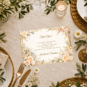 Romantic Mediterranean Wedding Thank You Card