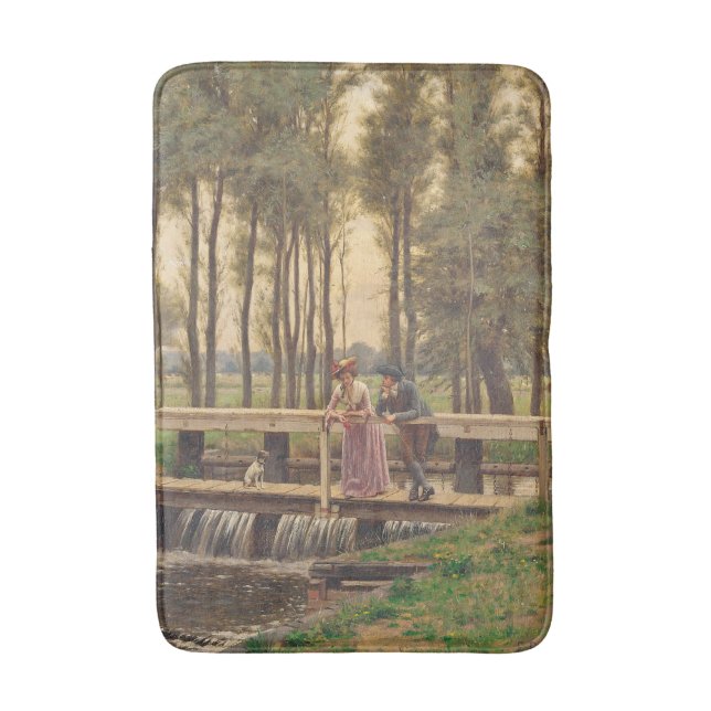Romantic Meeting Place (by Edmund Blair Leighton) Bath Mat (Front Vertical)