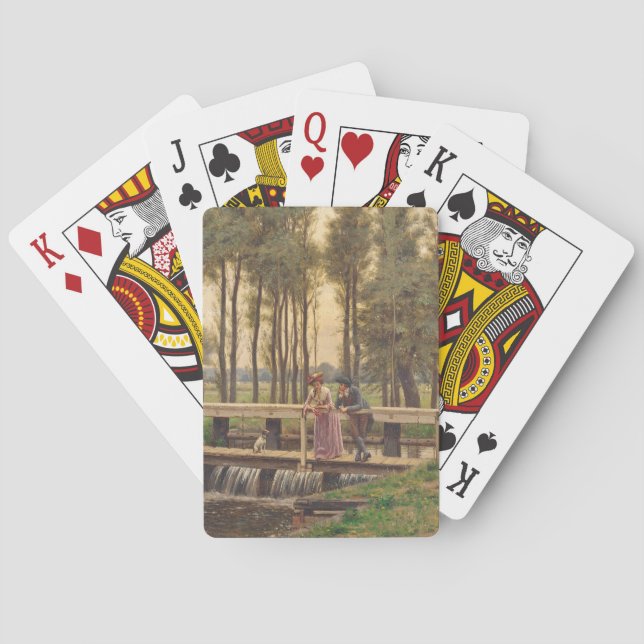 Romantic Meeting Place (by Edmund Blair Leighton) Playing Cards (Back)