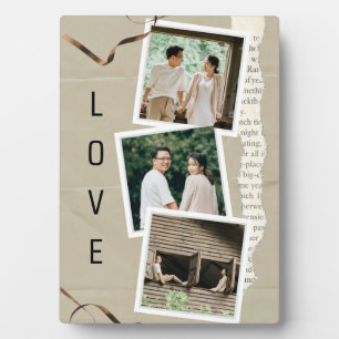 Romantic Memories: Custom 3-Photo Couple Plaque