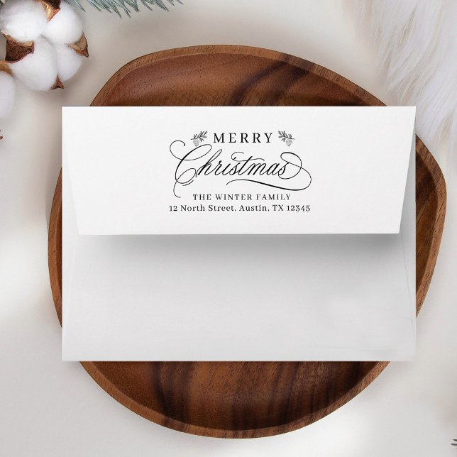 Romantic Merry Christmas Return Address  Envelope (Creator Uploaded)
