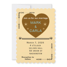 Romantic Minimal Wedding Invitation in Soft Beige.