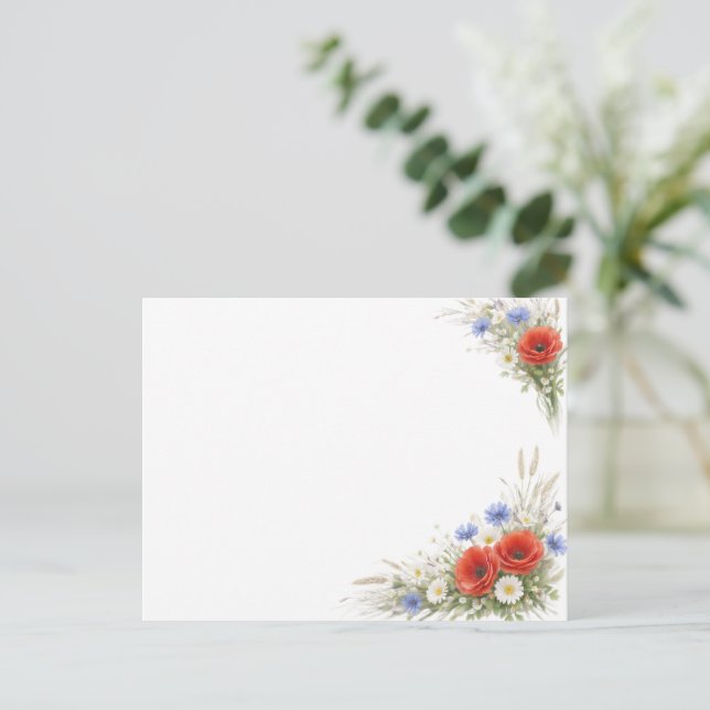 Romantic Minimalist Floral Place Card (Standing Front)