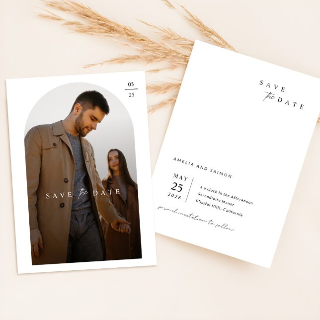 Romantic Minimalist Photo Wedding Save The Date Invitation (Creator Uploaded)