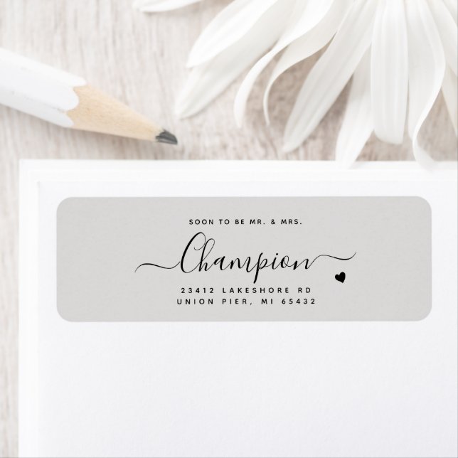 Romantic Minimalist Script Dove Grey Wedding (Insitu)