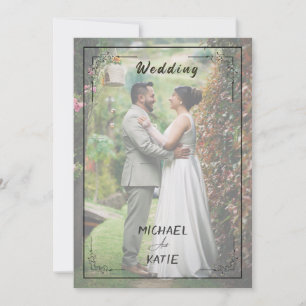 Romantic Minimalist Wedding Clean Lines & White Invitation