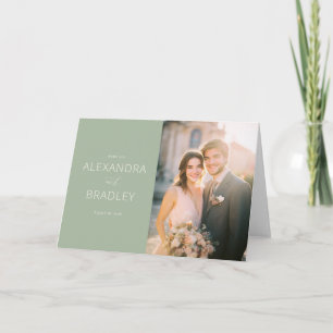 Romantic Mint Green Classic Photo Thank You Card