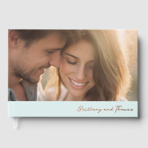 Romantic Mint Minimalist Photo Guest Book