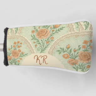 Romantic Mint Rose Vintage Victorian Personalized Golf Head Cover
