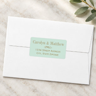 Romantic Mint Vintage Wedding Return Address Label