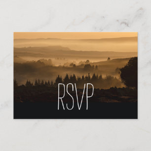 Romantic Misty Mountains Rustic Wedding RSVP Cards