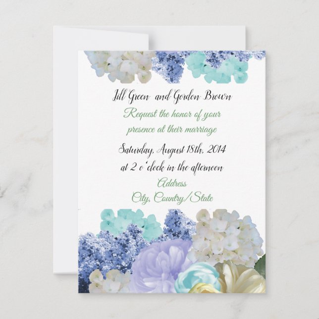 Romantic Mixed Florals Wedding Invitation (Front)