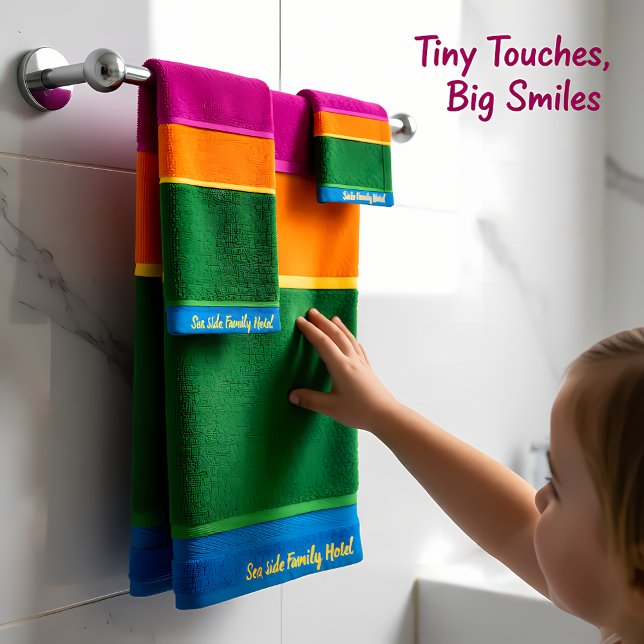 Romantic Modern Art Geometry rainbow stripes 1 Bath Towel Set (Creator Uploaded)