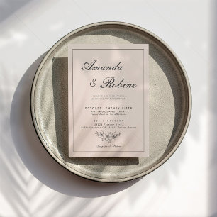 Romantic Modern Blush Pink Wedding Invitation