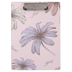 Romantic modern floral pattern for her dots pink   clipboard