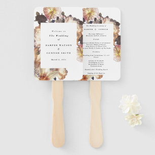 Romantic Modern Flower Floral Wedding Hand Fan
