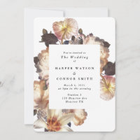 Romantic Modern Flower Floral Wedding Invitation