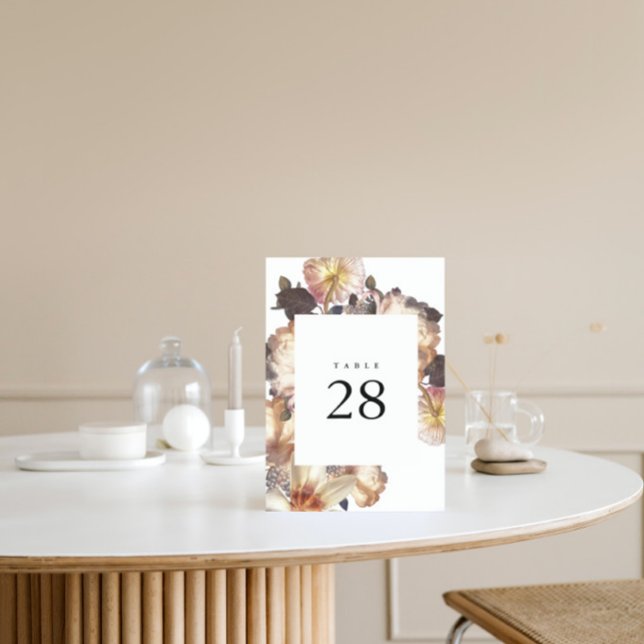 Romantic Modern Flower Floral Wedding Table Number (Creator Uploaded)