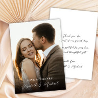 Romantic Modern Love and Thanks Photo Wedding