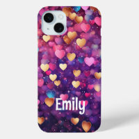Romantic Modern Love Hearts Personalised Name