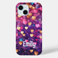 Romantic Modern Love Hearts Personalised Name