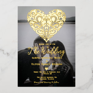Romantic Modern Photo Foil Wedding