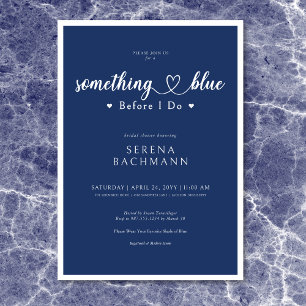 Romantic Modern Something Blue Before I Do Shower Invitation
